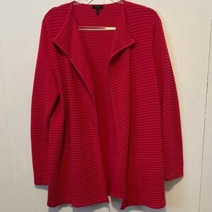 Talbots Bold Magenta Ribbed Cardigan